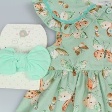 M34307: Baby Girls All Over Print Dress, Pant & Headband Set  (1-2 Years)